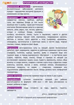 Хронические заболевания. 
Особенности питания. 
Холецистит